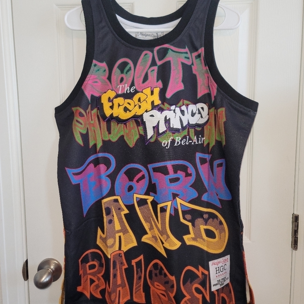 NWT Headgear Classic 1990 Freash Prince Of Bel Air Jersey Back Hit Smith 14 SZ L